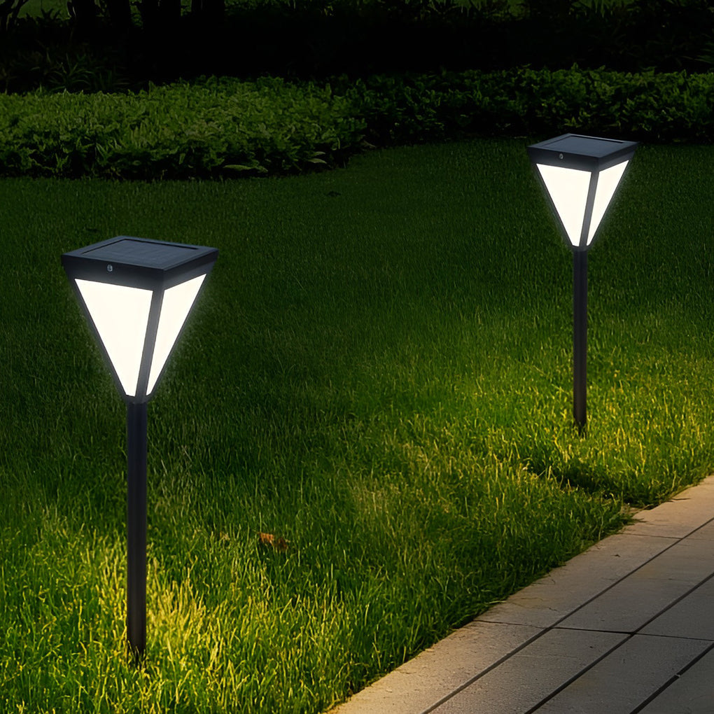 Modern Solar LED Pathway Post Lights Waterproof Outdoor Landscape Lighting for Garden and Villa