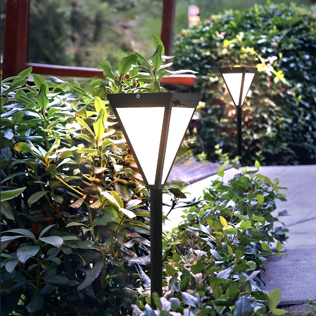 Modern Solar LED Pathway Post Lights Waterproof Outdoor Landscape Lighting for Garden and Villa