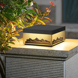Modern Solar LED Post Cap Light Waterproof Mountain Landscape Design Outdoor Fence Lamp