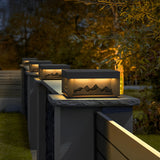 Modern Solar LED Post Cap Light Waterproof Mountain Landscape Design Outdoor Fence Lamp