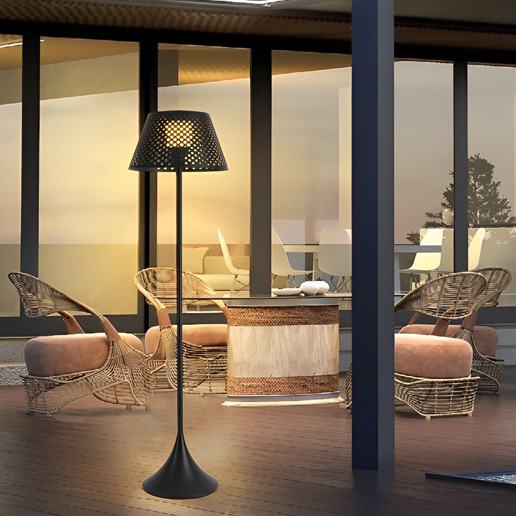 Modern Solar Mesh Outdoor Floor Lamp with Stainless Steel Body and IP67 Waterproof Rating