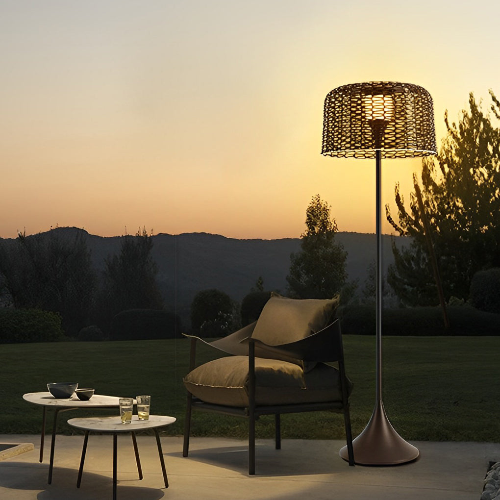 Modern Solar Mesh Outdoor Floor Lamp with Stainless Steel Body and IP67 Waterproof Rating