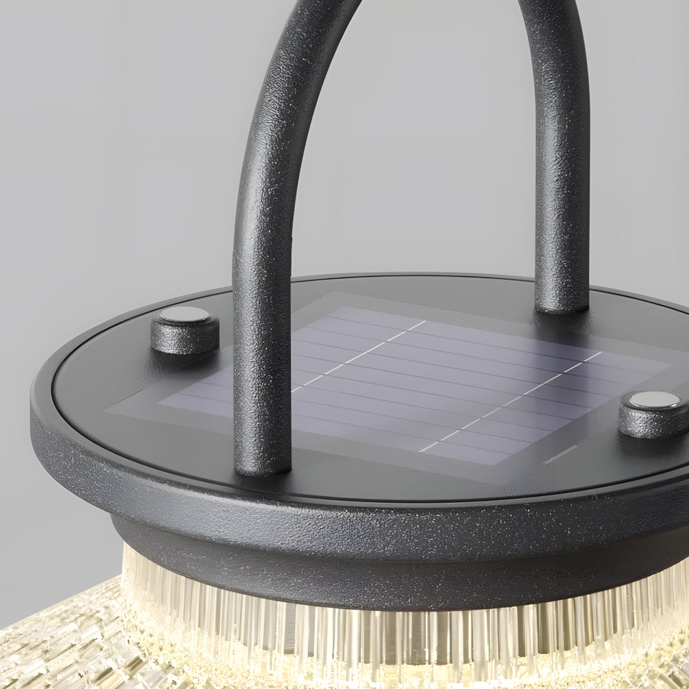 Modern Solar Outdoor Lantern Portable Waterproof LED Light with USB Charging and 3 Color Modes