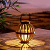 Modern Solar Outdoor Lantern Waterproof Rattan Style LED Hanging Garden Light for Balcony