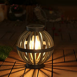 Modern Solar Outdoor Lantern Waterproof Rattan Style LED Hanging Garden Light for Balcony