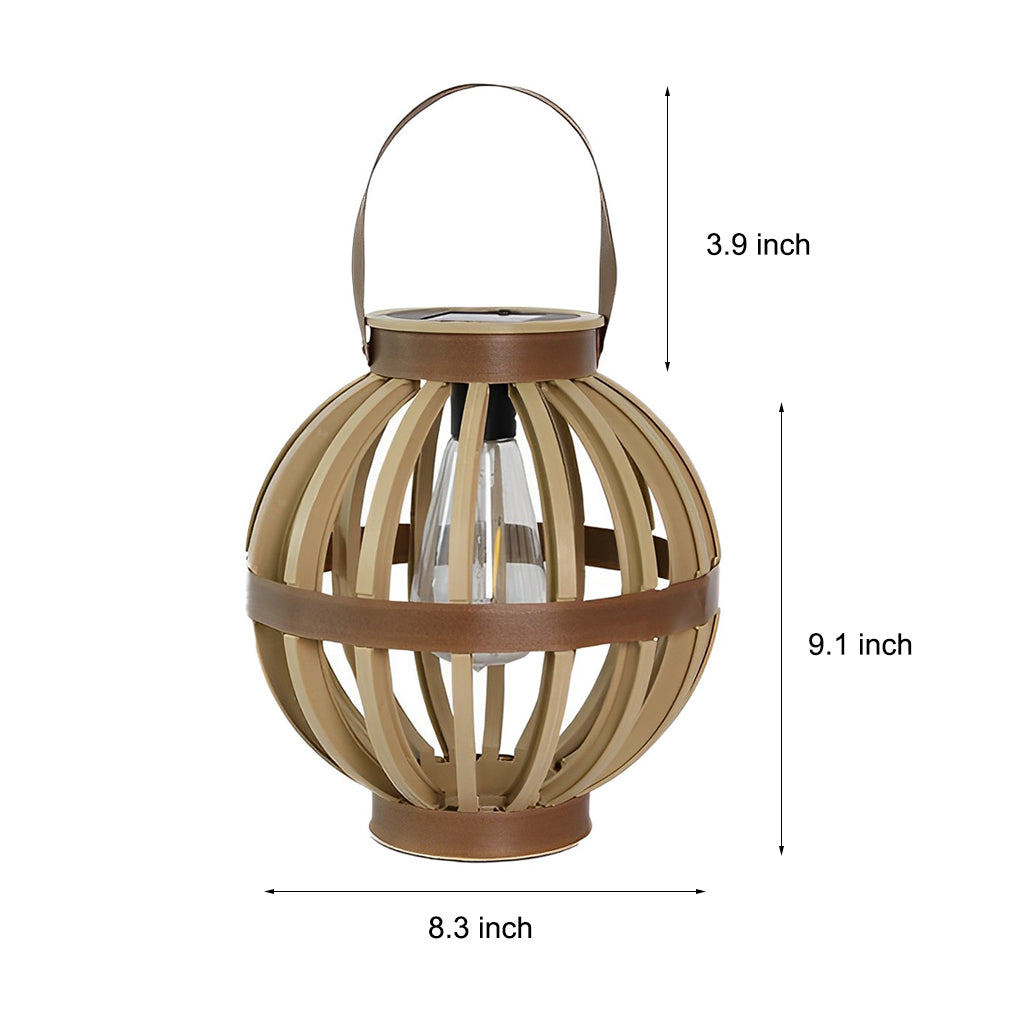 Modern Solar Outdoor Lantern Waterproof Rattan Style LED Hanging Garden Light for Balcony