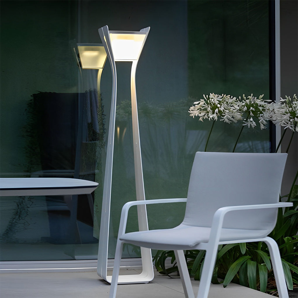 Modern Solar Outdoor Pathway Lights Waterproof Stainless Steel LED Landscape Garden Bollard Lamp