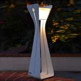 Modern Solar Outdoor Pathway Lights Waterproof Stainless Steel LED Landscape Garden Bollard Lamp