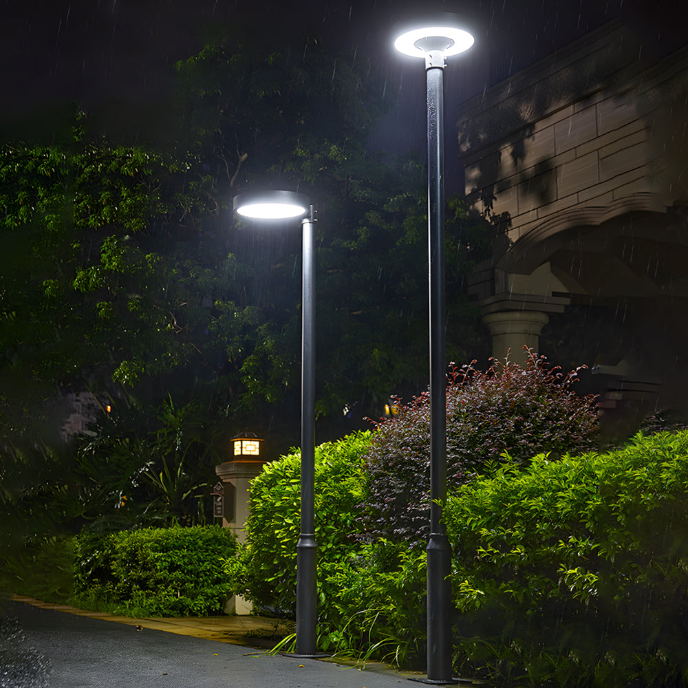 Modern Solar Outdoor Post Lamp Waterproof LED Garden Street Light with Remote Control