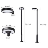 Modern Solar Outdoor Post Lamp Waterproof LED Garden Street Light with Remote Control
