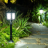 Modern Solar Outdoor Post Light with 3 Step Dimming Waterproof LED Garden Landscape Lamp