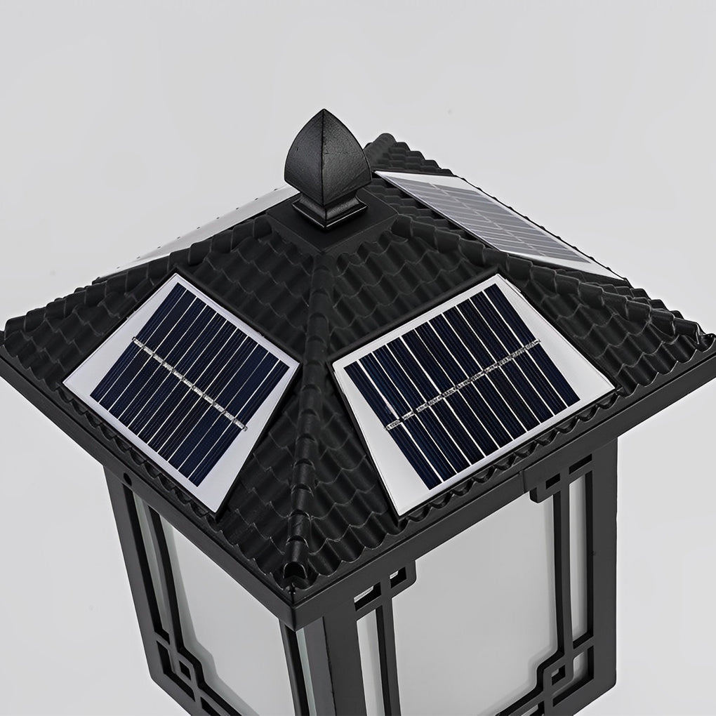 Modern Solar Outdoor Post Light with 3 Step Dimming Waterproof LED Garden Landscape Lamp