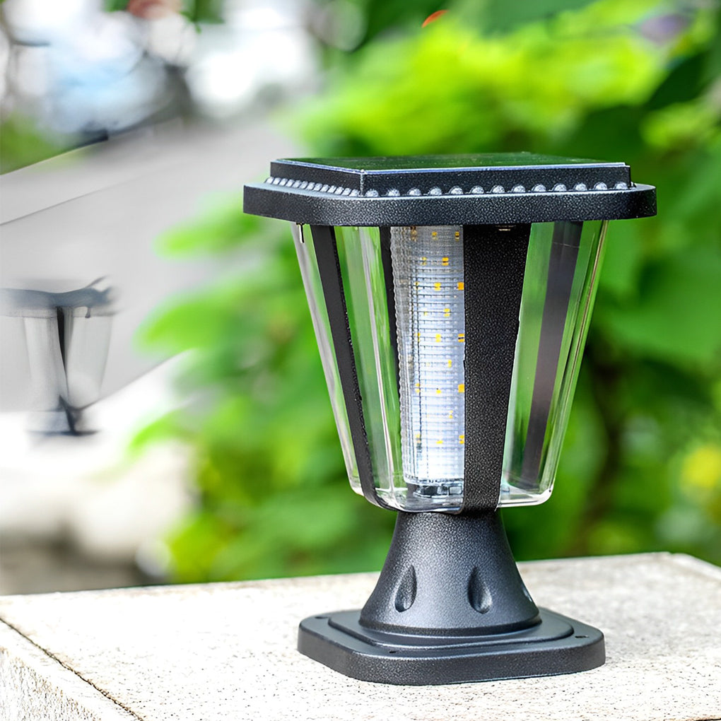 Modern Solar Post Cap Lights Waterproof Outdoor Motion Sensor LED Fence Pillar Lighting for Garden