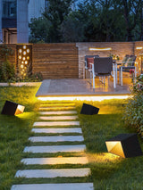 Modern Solar Powered Cube Garden Light Waterproof Outdoor Patio LED Lamp