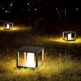 Modern Solar Powered LED Outdoor Post Lights Waterproof Aluminum Pillar Lamp for Garden Path