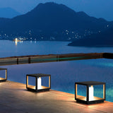 Modern Solar Powered LED Outdoor Post Lights Waterproof Aluminum Pillar Lamp for Garden Path