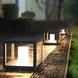 Modern Solar Powered LED Outdoor Post Lights Waterproof Aluminum Pillar Lamp for Garden Path
