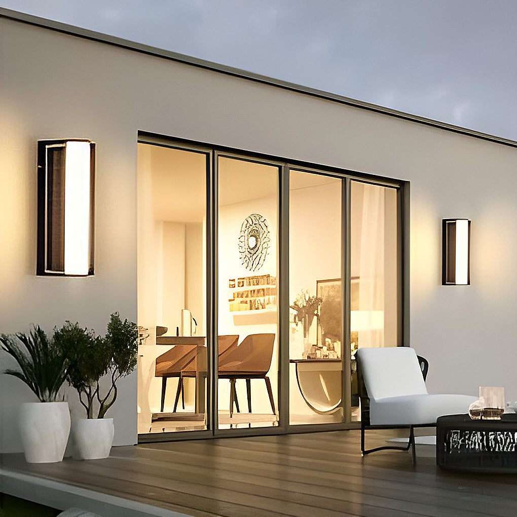 Modern Solar Powered LED Outdoor Wall Sconce Waterproof Linear Acrylic Porch Light