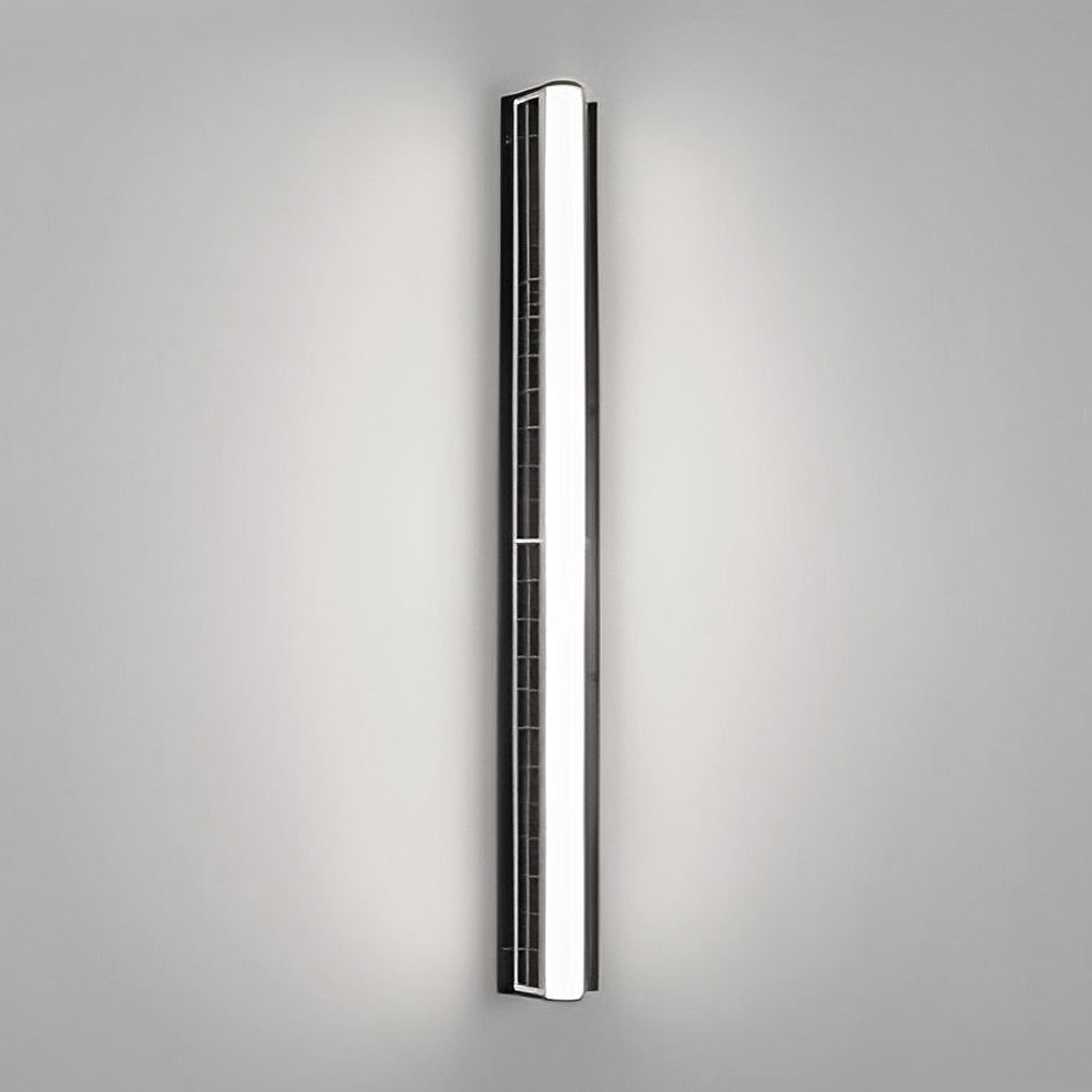 Modern Solar Powered LED Outdoor Wall Sconce Waterproof Linear Acrylic Porch Light