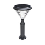 Modern Solar Powered Outdoor Bollard Path Light Waterproof Black Aluminum Garden Landscape Lamp