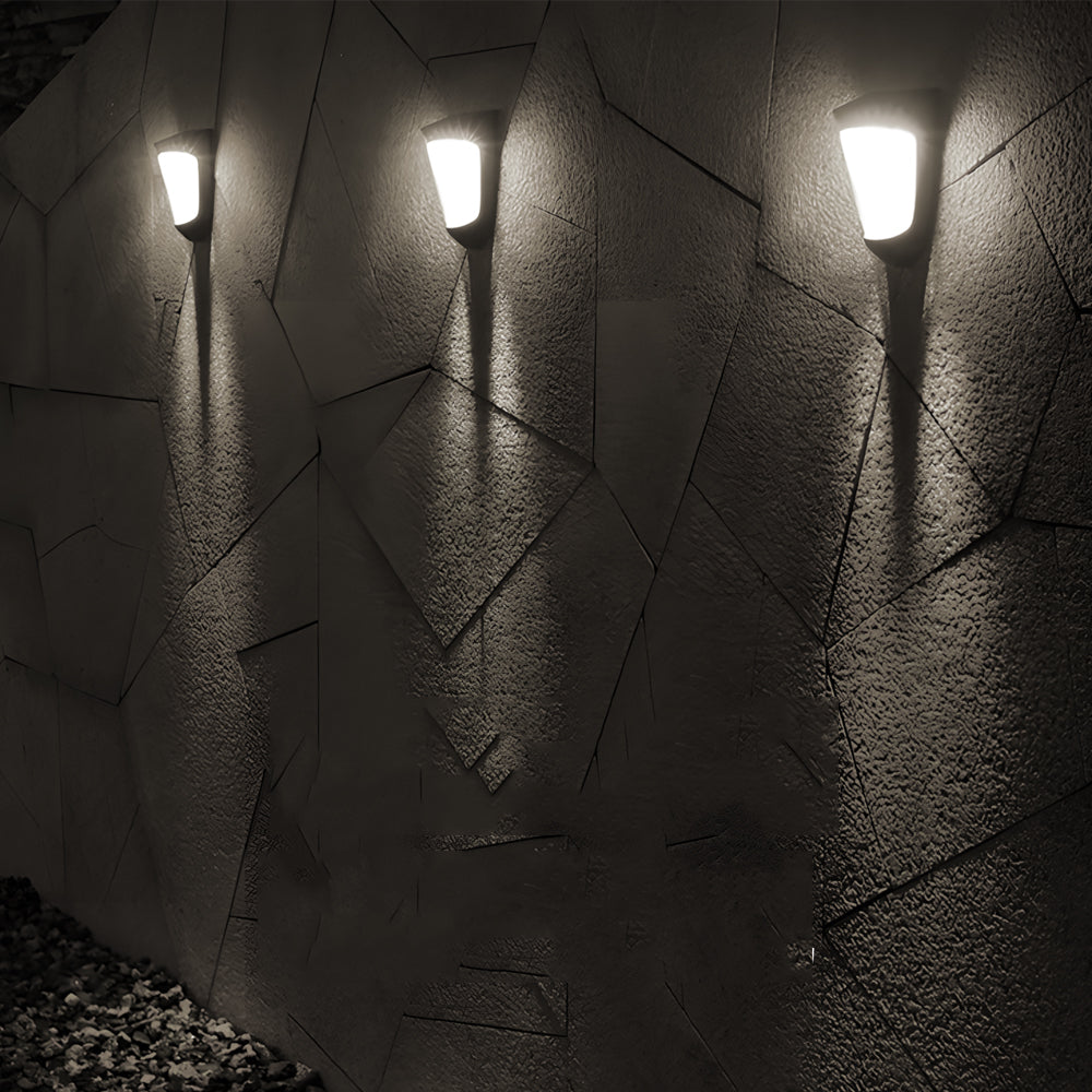 Modern Solar Powered Outdoor Fence Lights Pack of 2 with 10 LED Beads and IP64 Waterproof Rating