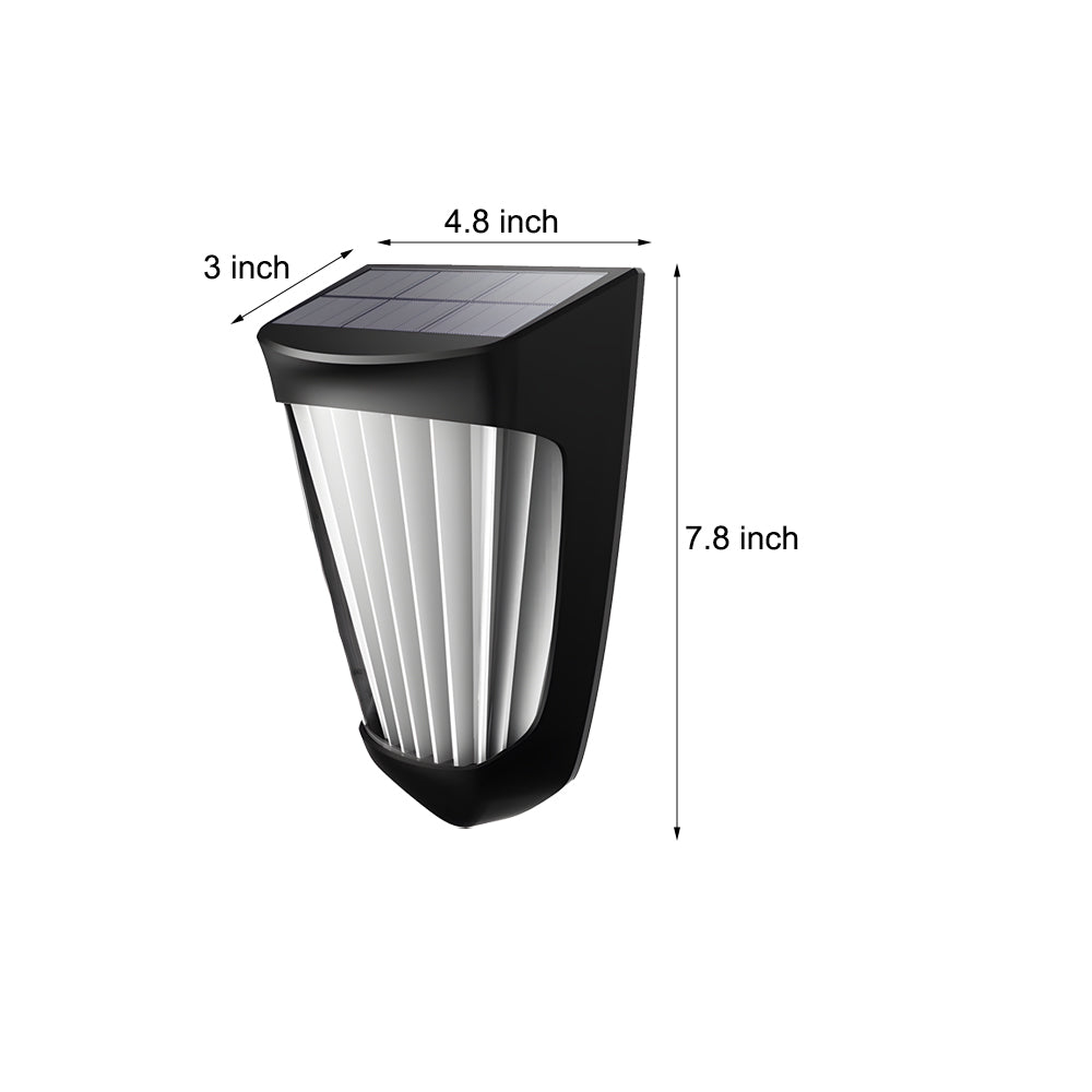 Modern Solar Powered Outdoor Fence Lights Pack of 2 with 10 LED Beads and IP64 Waterproof Rating