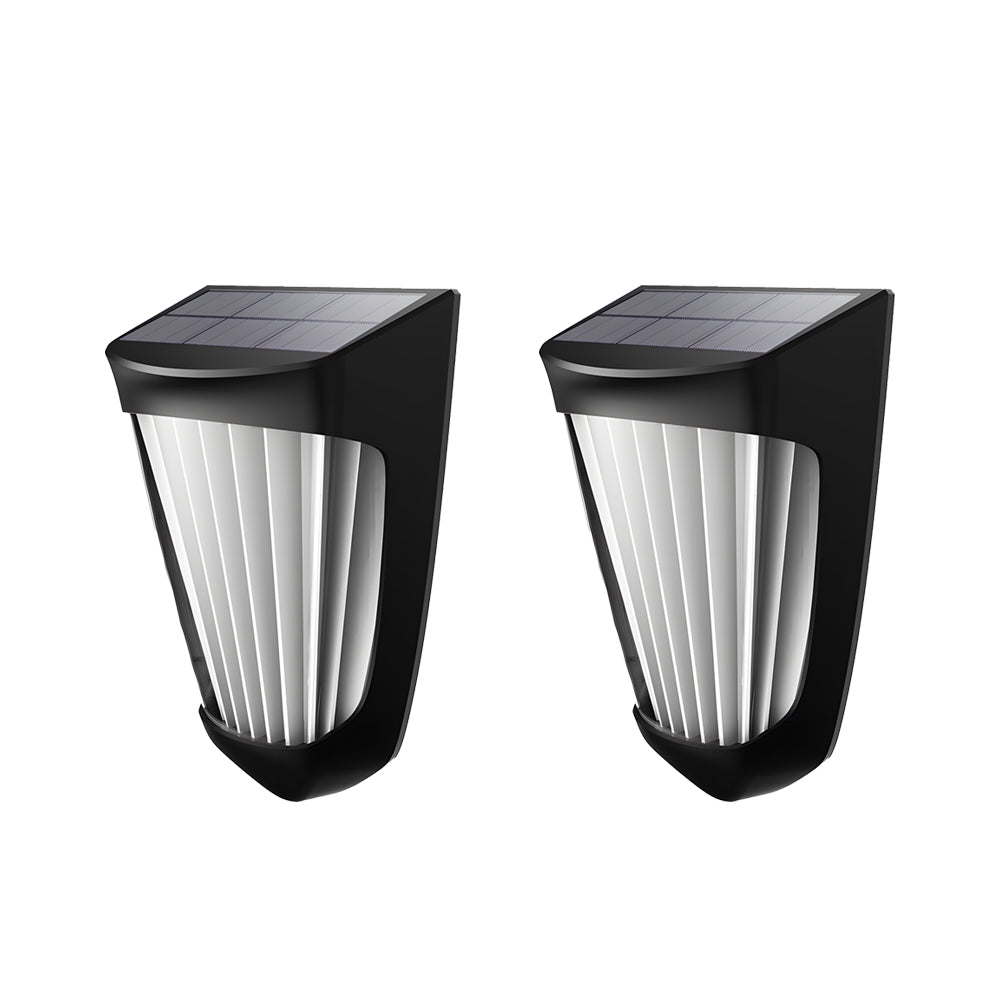 Modern Solar Powered Outdoor Fence Lights Pack of 2 with 10 LED Beads and IP64 Waterproof Rating
