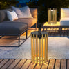 Modern Solar Powered Outdoor Floor Lamp Waterproof LED Wood Lantern for Garden and Patio