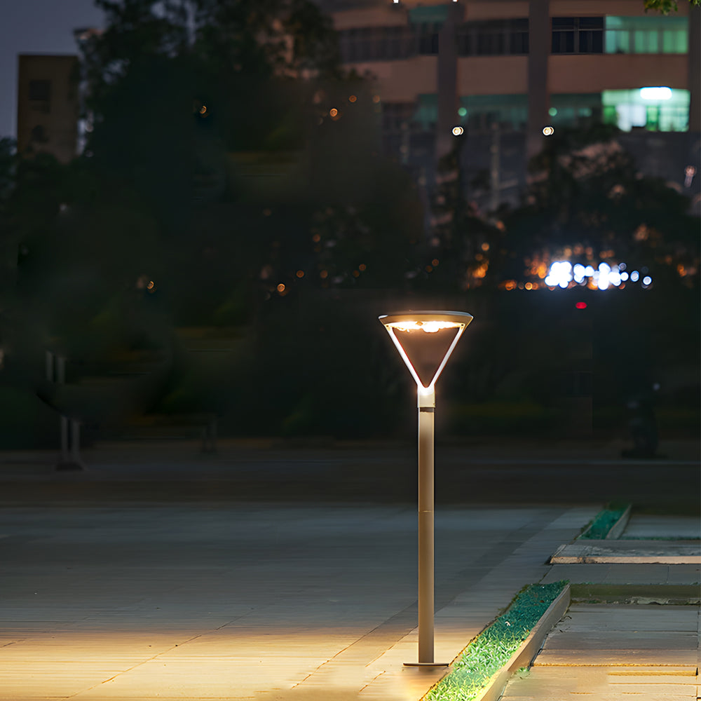 Modern Solar Powered Outdoor Garden Post Light Waterproof Dual Motion Sensor LED Pole Lamp