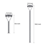 Modern Solar Powered Outdoor Garden Post Light Waterproof Dual Motion Sensor LED Pole Lamp
