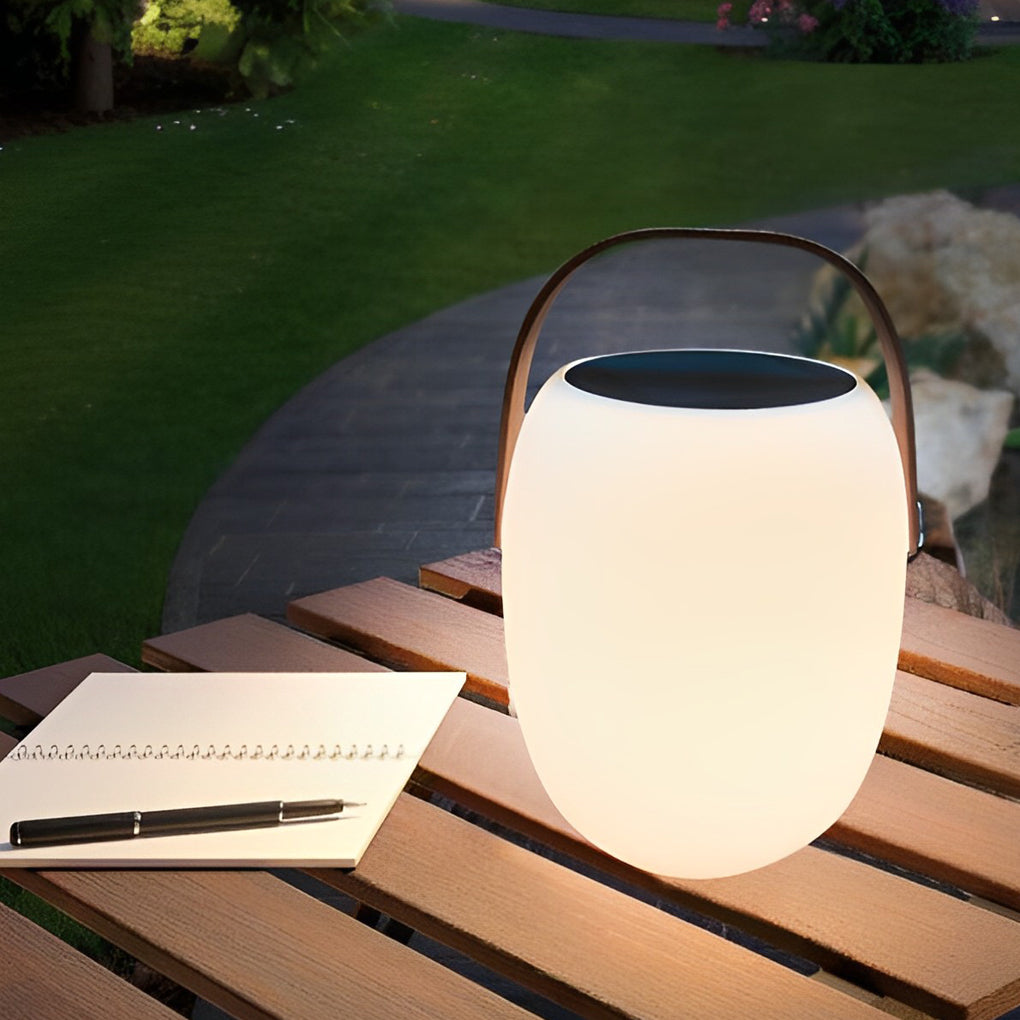 Modern Solar Powered Outdoor Lantern Waterproof Portable LED Table Lamp for Patio