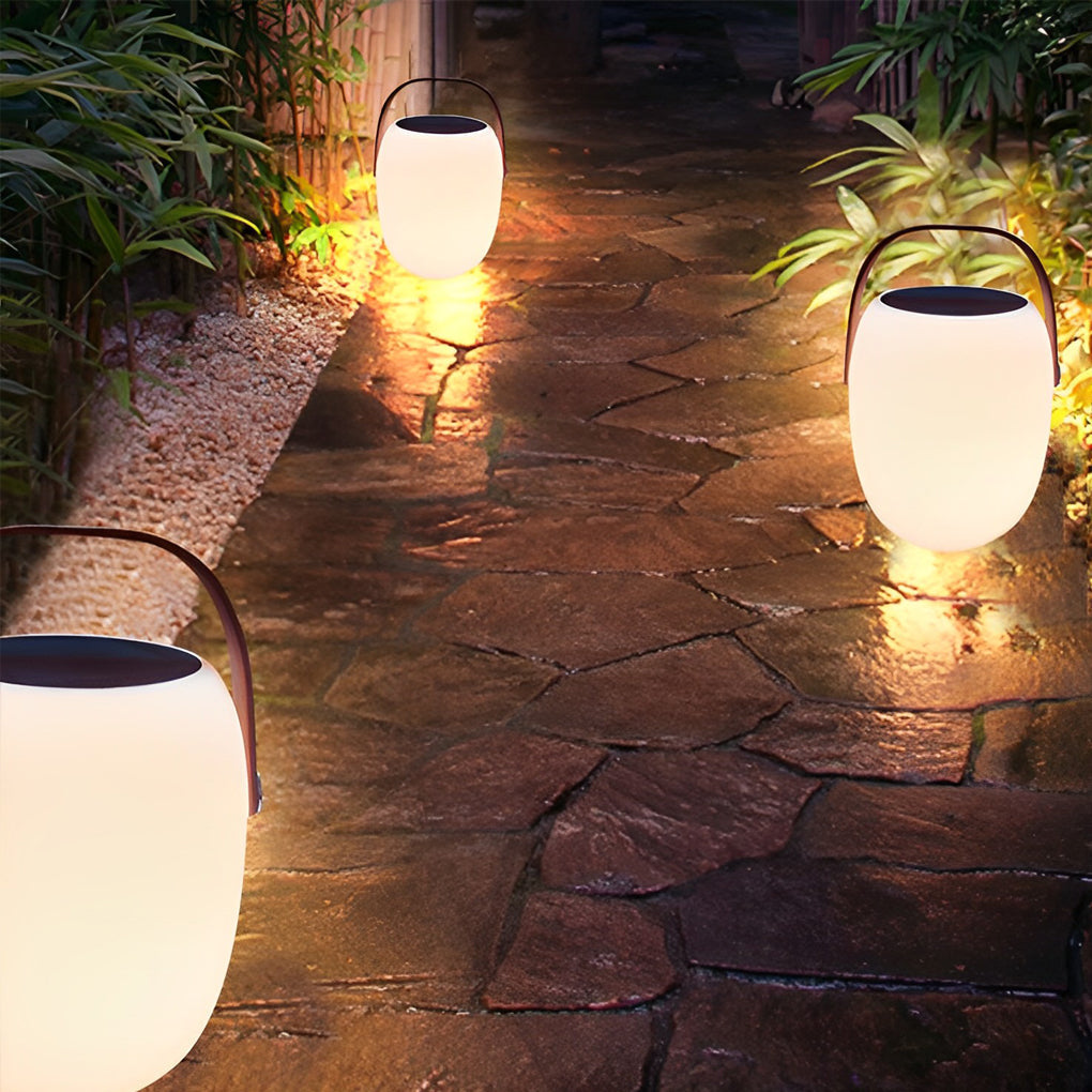 Modern Solar Powered Outdoor Lantern Waterproof Portable LED Table Lamp for Patio