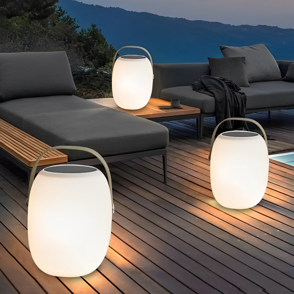 Modern Solar Powered Outdoor Lantern Waterproof Portable LED Table Lamp for Patio