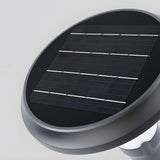 Modern Solar Powered Outdoor LED Bollard Path Light Waterproof Aluminum Garden Walkway Lamp in Black