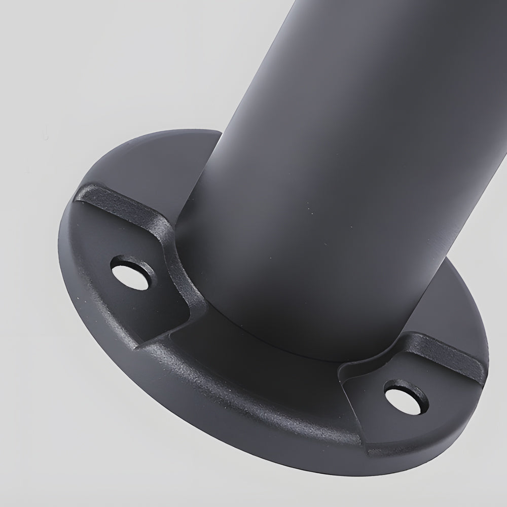Modern Solar Powered Outdoor LED Bollard Path Light Waterproof Aluminum Garden Walkway Lamp in Black