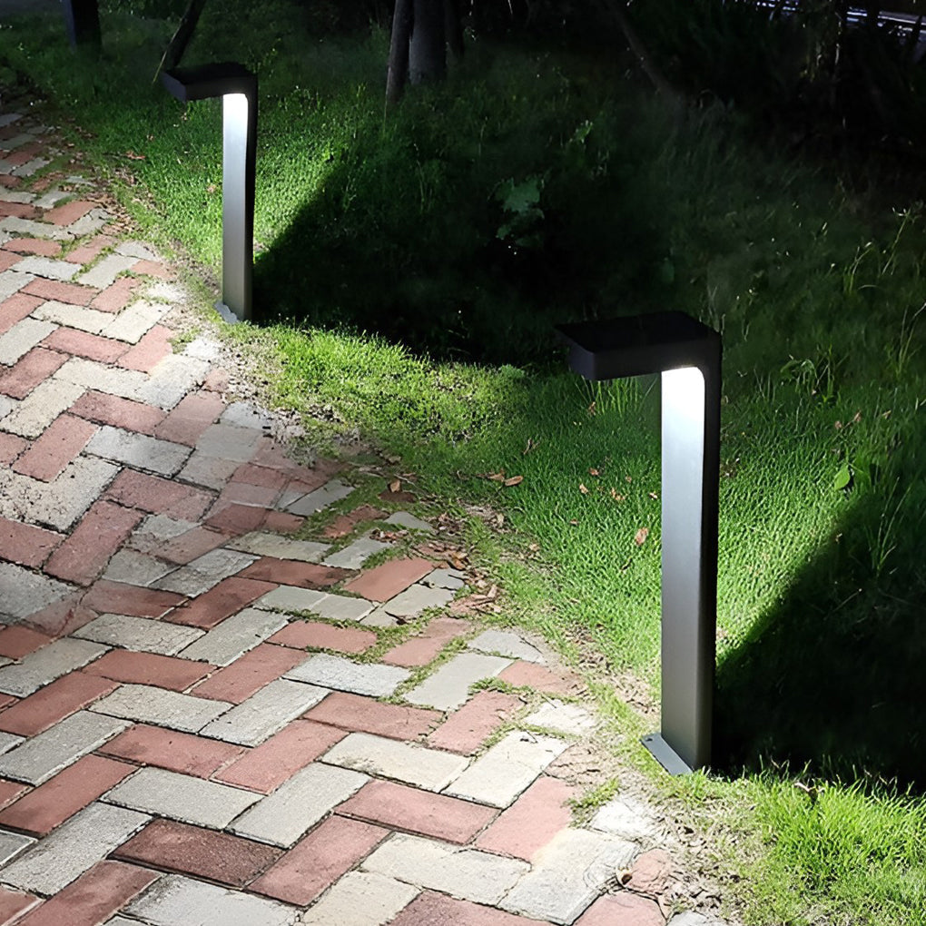 Modern Solar Powered Outdoor Pathway Lights IP65 Waterproof LED Landscape Walkway Garden Lighting