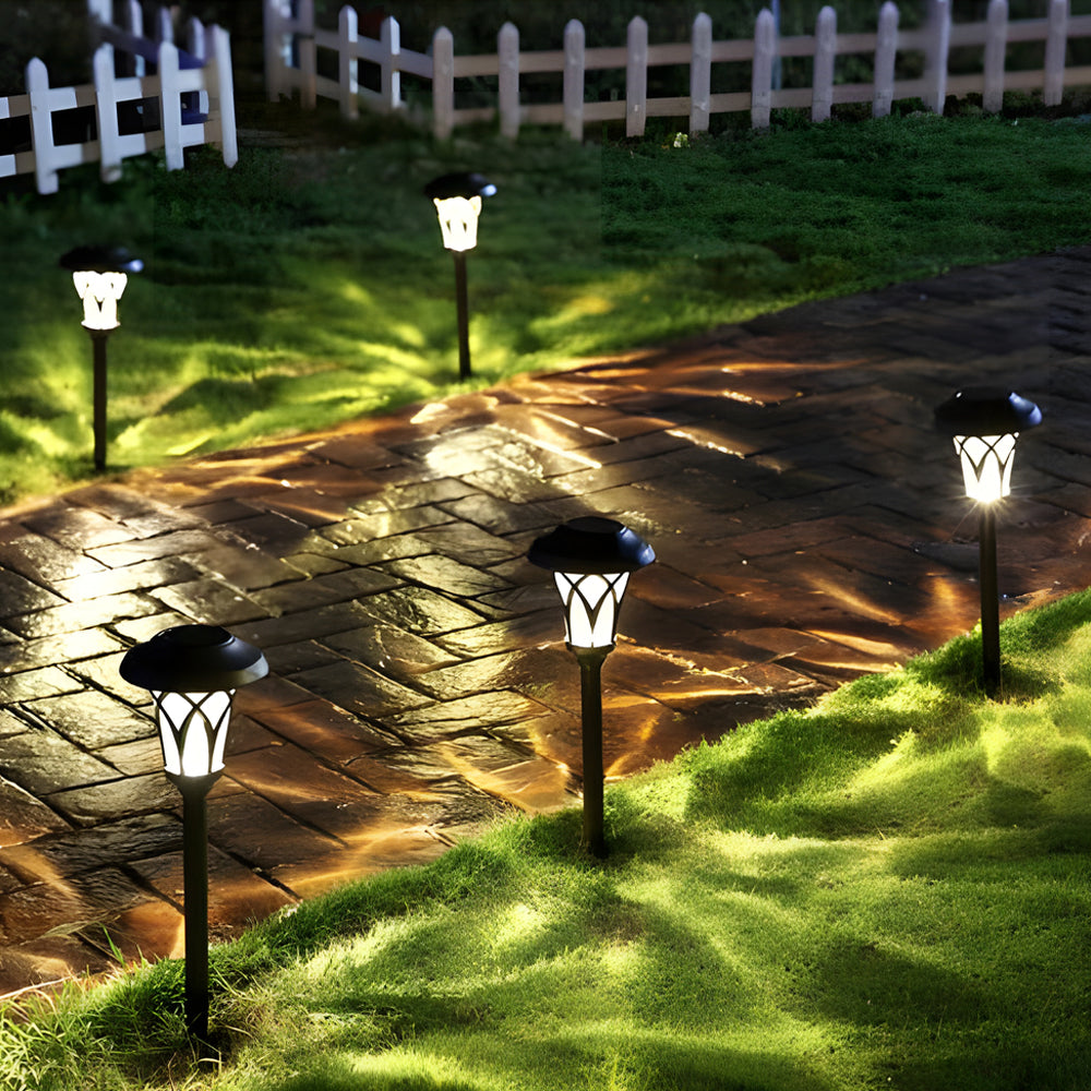 Modern Solar Powered Outdoor Pathway Lights Waterproof Stainless Steel Landscape Garden Lighting