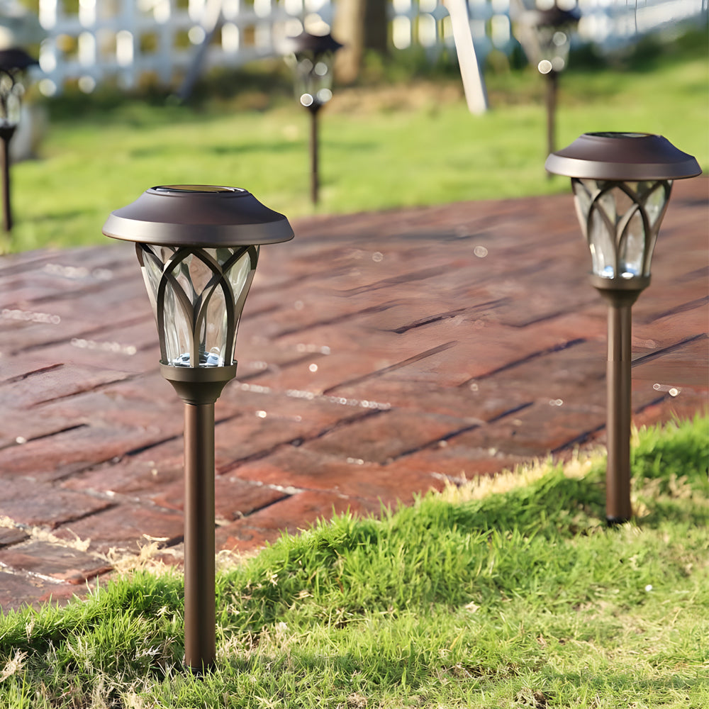 Modern Solar Powered Outdoor Pathway Lights Waterproof Stainless Steel Landscape Garden Lighting