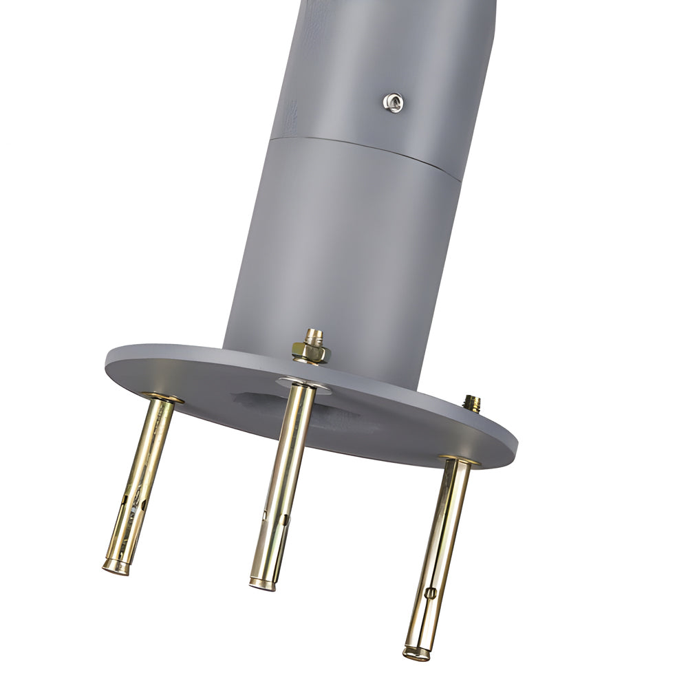 Modern Solar Powered Outdoor Pillar Light Round Gray Aluminum Dual Motion Sensor LED Post Lamp