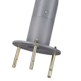 Modern Solar Powered Outdoor Pillar Light Round Gray Aluminum Dual Motion Sensor LED Post Lamp
