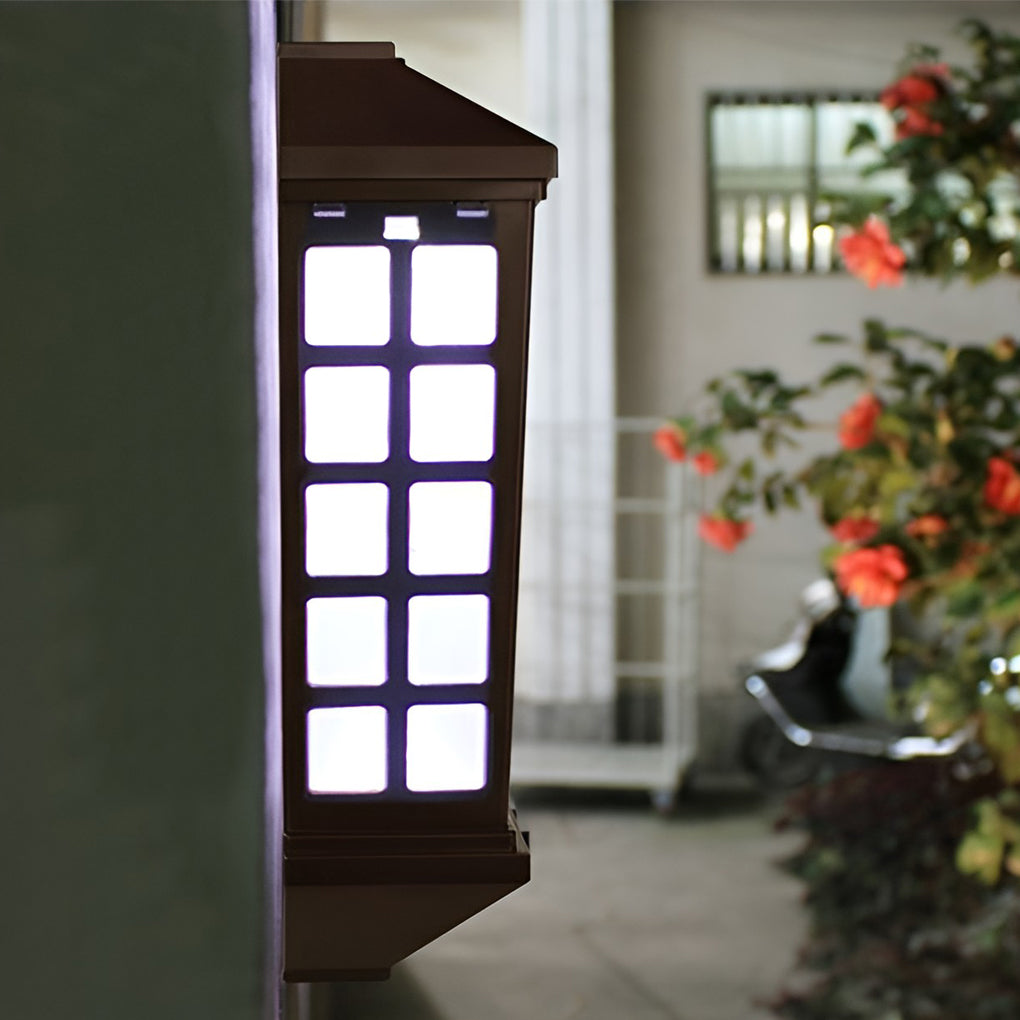 Modern Solar Powered Outdoor Wall Lamp Waterproof LED Exterior Sconce for Garden Patio and Courtyard