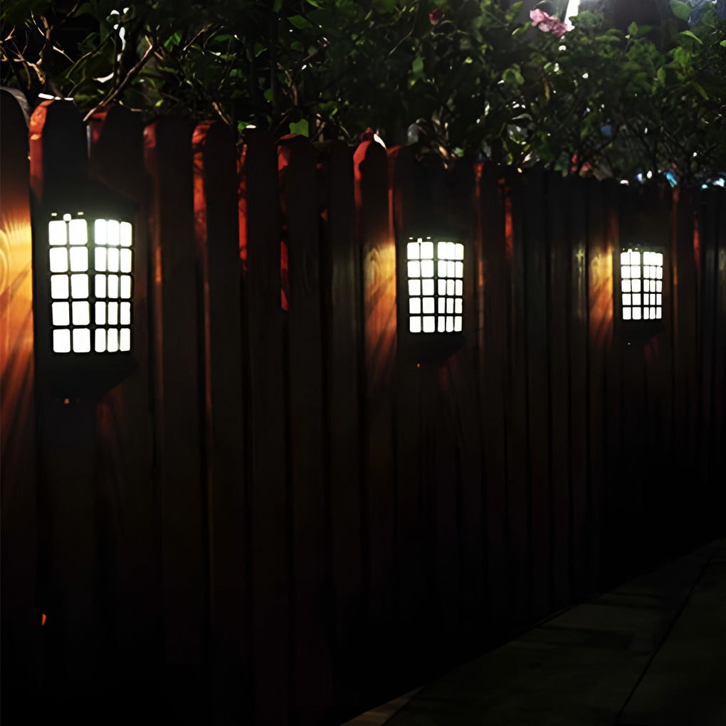Modern Solar Powered Outdoor Wall Lamp Waterproof LED Exterior Sconce for Garden Patio and Courtyard