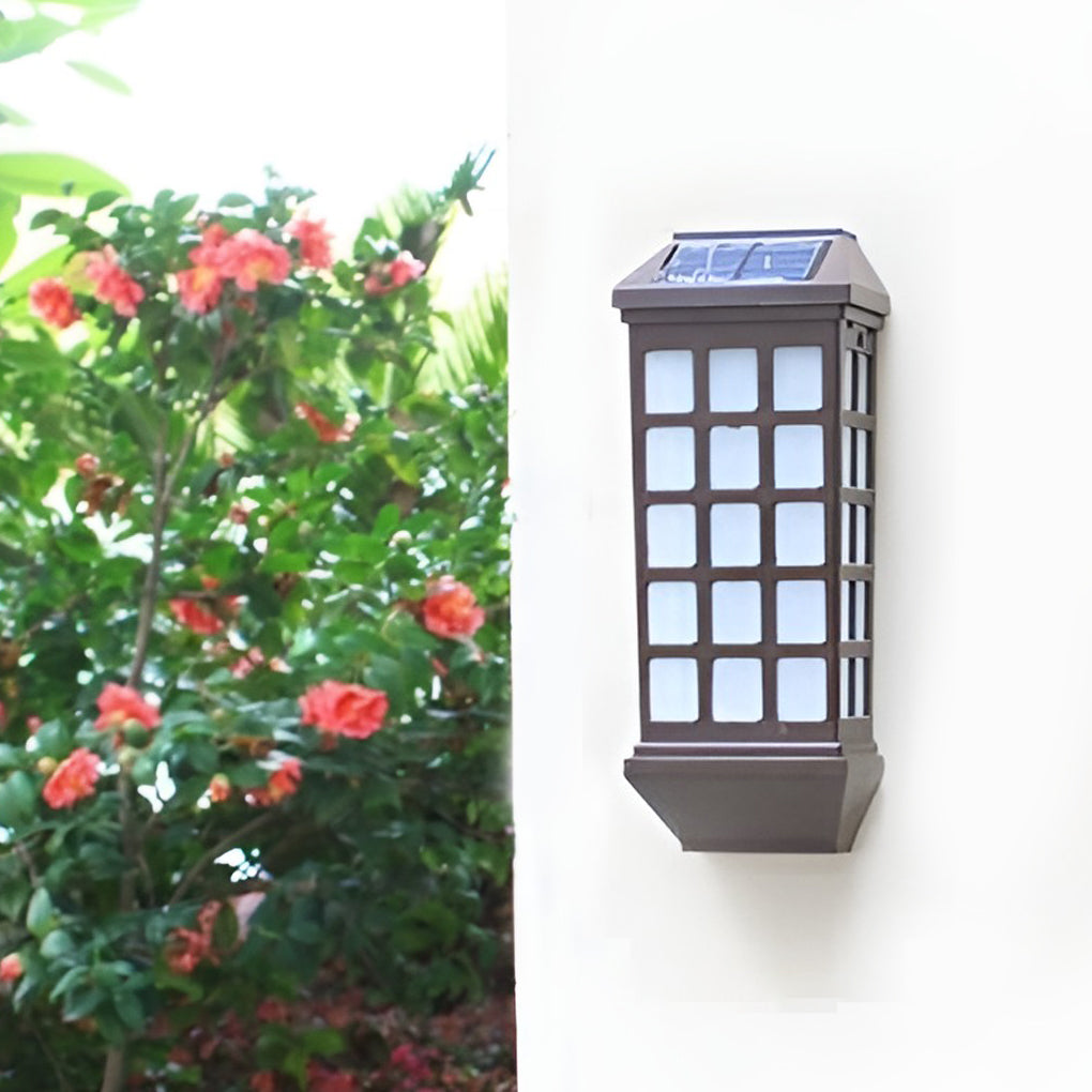 Modern Solar Powered Outdoor Wall Lamp Waterproof LED Exterior Sconce for Garden Patio and Courtyard
