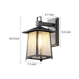 Modern Solar Powered Outdoor Wall Sconce Waterproof Black Aluminum Exterior Garden Light