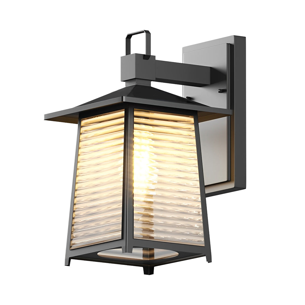 Modern Solar Powered Outdoor Wall Sconce Waterproof Black Aluminum Exterior Garden Light