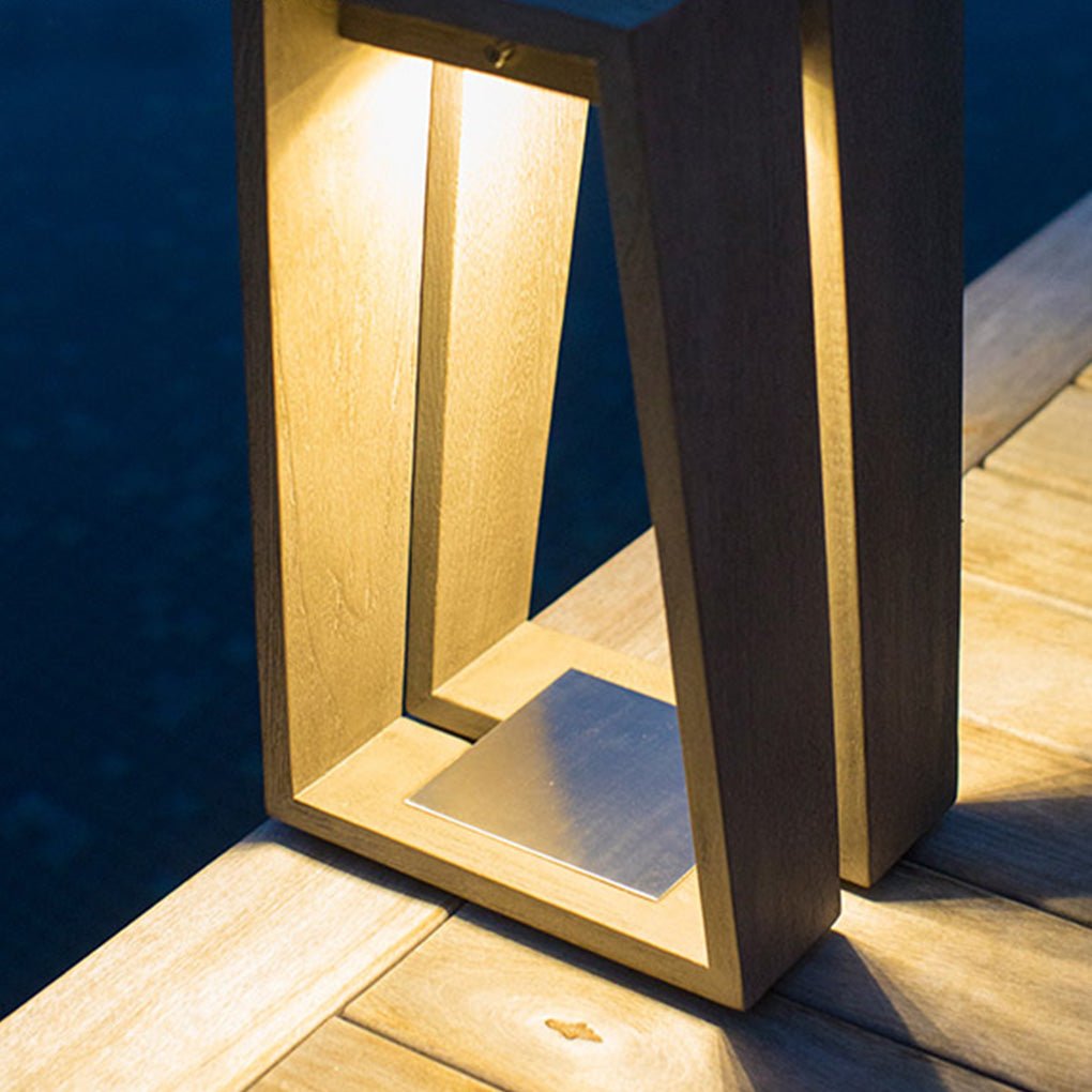 Modern Solar Powered Square LED Path Light Waterproof Outdoor Garden Lantern for Landscape Lighting