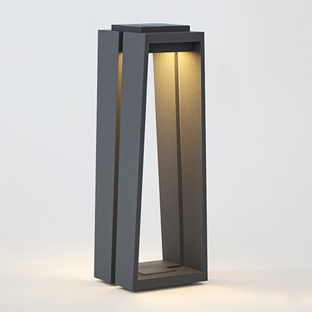 Modern Solar Powered Square LED Path Light Waterproof Outdoor Garden Lantern for Landscape Lighting