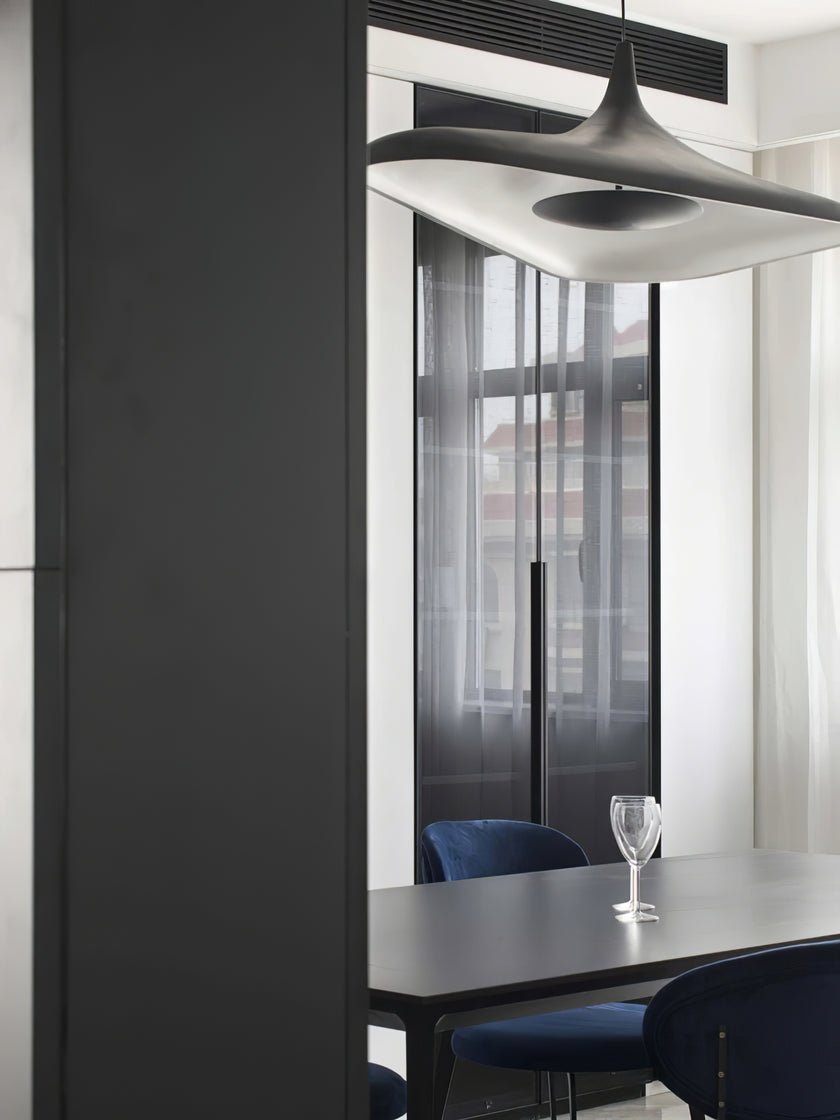 Modern Soleil Noir LED Pendant Light Slender Aerial Design Ceiling Hanging Lamp