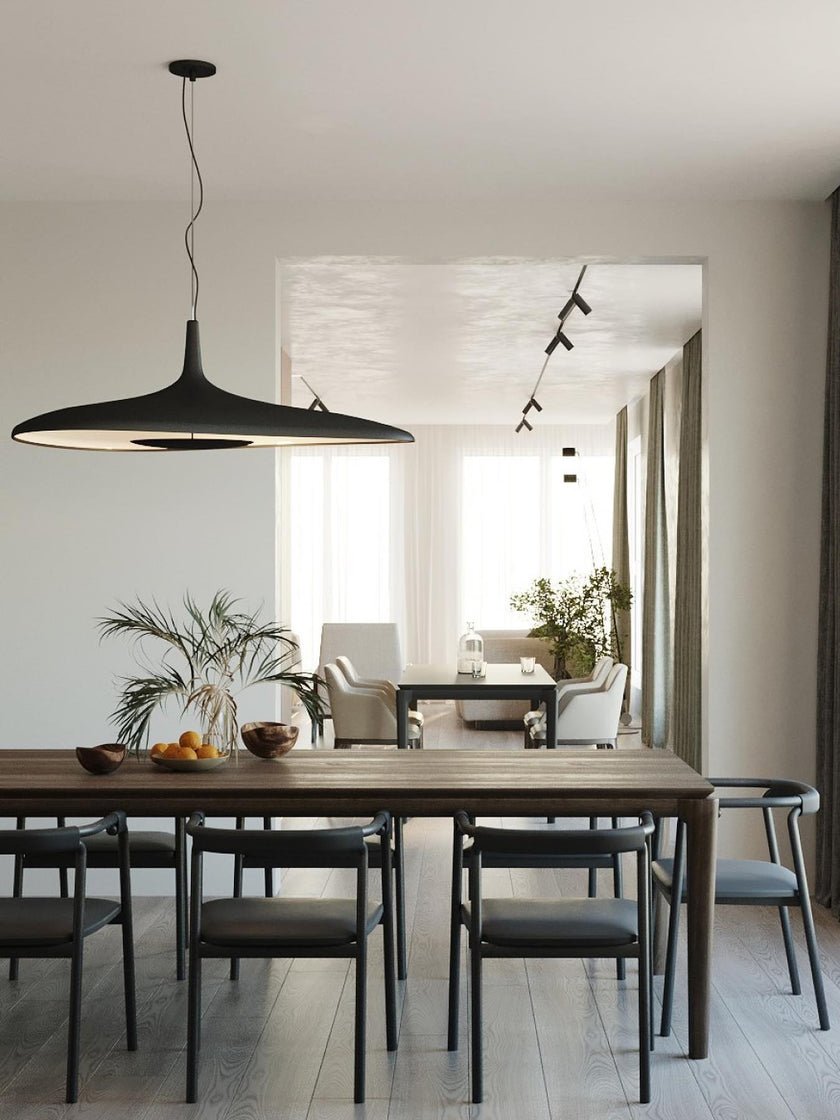 Modern Soleil Noir LED Pendant Light Slender Aerial Design Ceiling Hanging Lamp