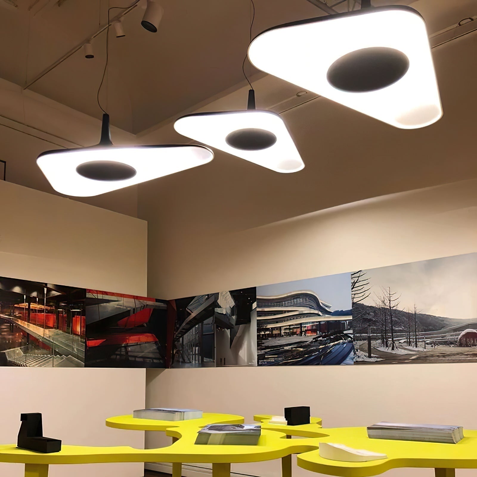 Modern Soleil Noir LED Pendant Light Slender Aerial Design Ceiling Hanging Lamp